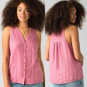 prAna Nieves Cassis Pink Button Up Tank Top Shirt